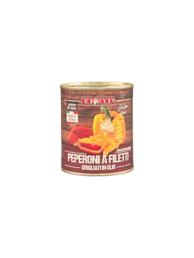 Peperoni a Filetti Grigliati in Olio 780 Gr. Latta Top Food